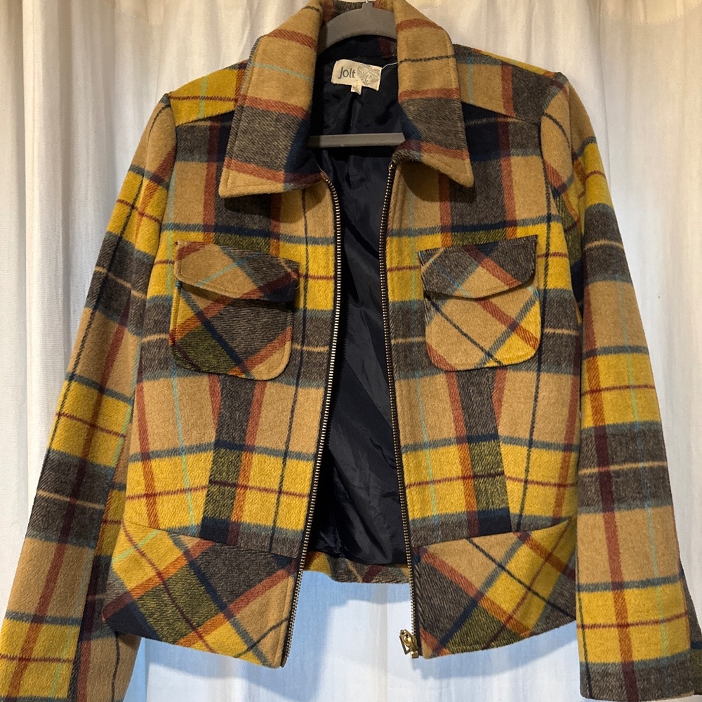 Plaid short jacket
